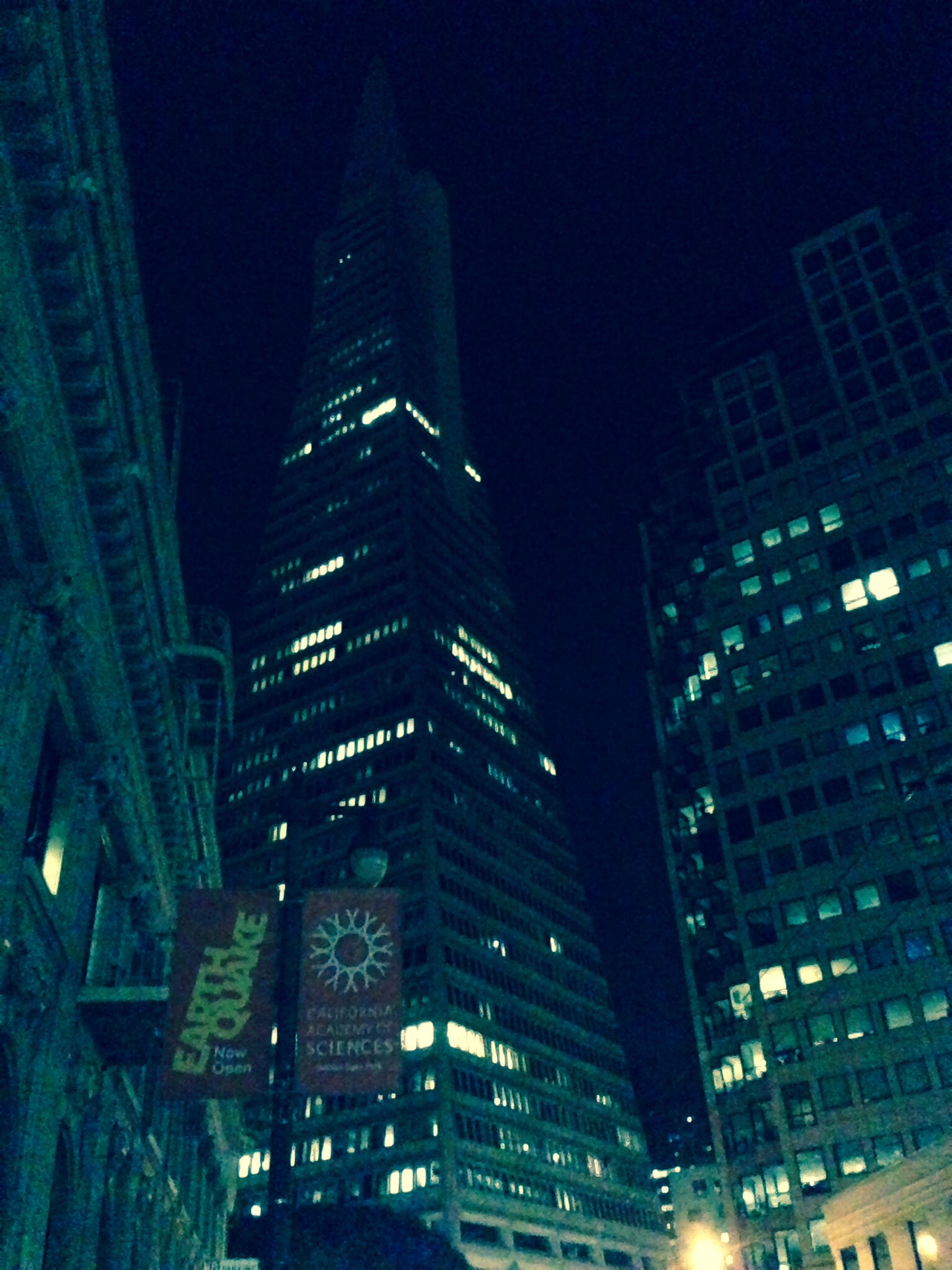 Pyramid Building at Night